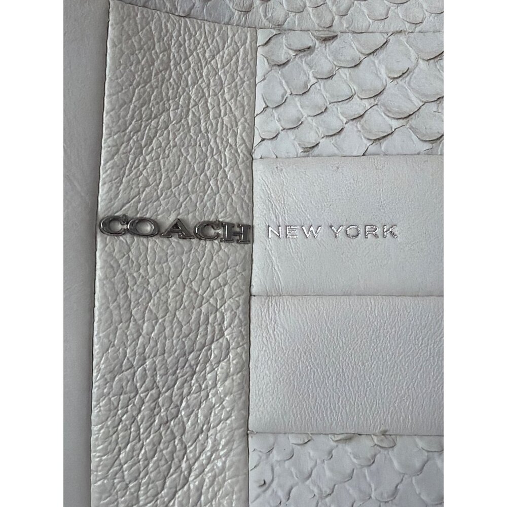 Coach Patchwork Leather Business Carryall + Matching Wallet 30476 White Snakeski - Picture 3 of 16